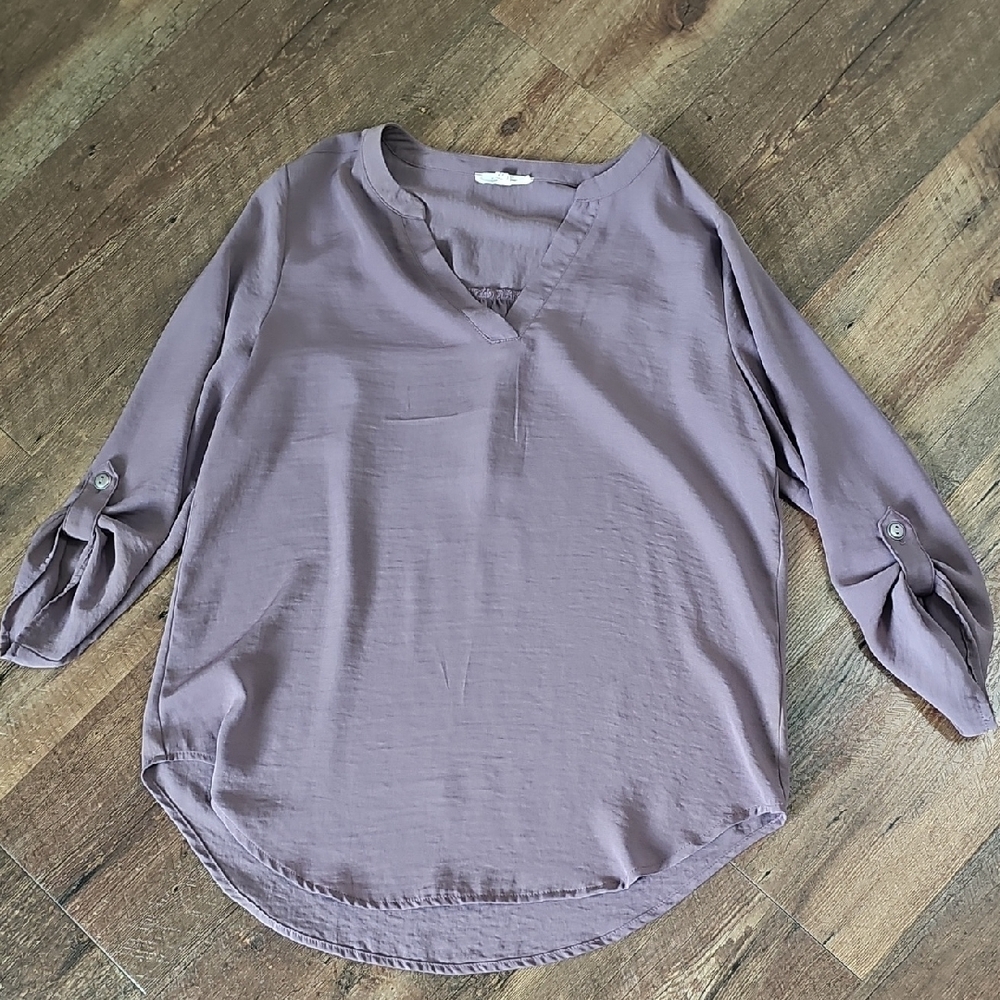 Maurices Relaxed Purple 3/4 Sleeve Blouse Women's Size XS